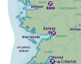 Clare, Galway, Limerick, Longford, Mayo, Offaly, Roscommon, Tipperary, Westmeath